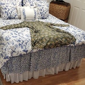 GUDRUN SJODEN XL MINI-FLORAL MOTIF GREEN-CAST LONG-SLEEVED TUNIC DRESS W/POCKETS